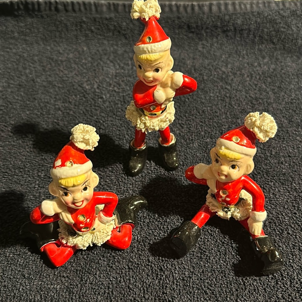 Kreiss vintage MCM Christmas Santa elves